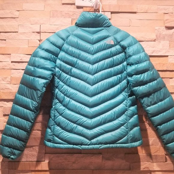 North Face Womens Small Blue Goose Down Puffer Jacket Quilted Winter Puff Coat S - Picture 9 of 9